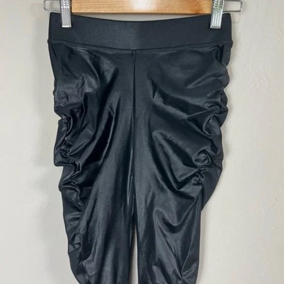 Alo Yoga High Waist Ruched Cinched Leggings Black Shine Size Medium NWT - Picture 6 of 6